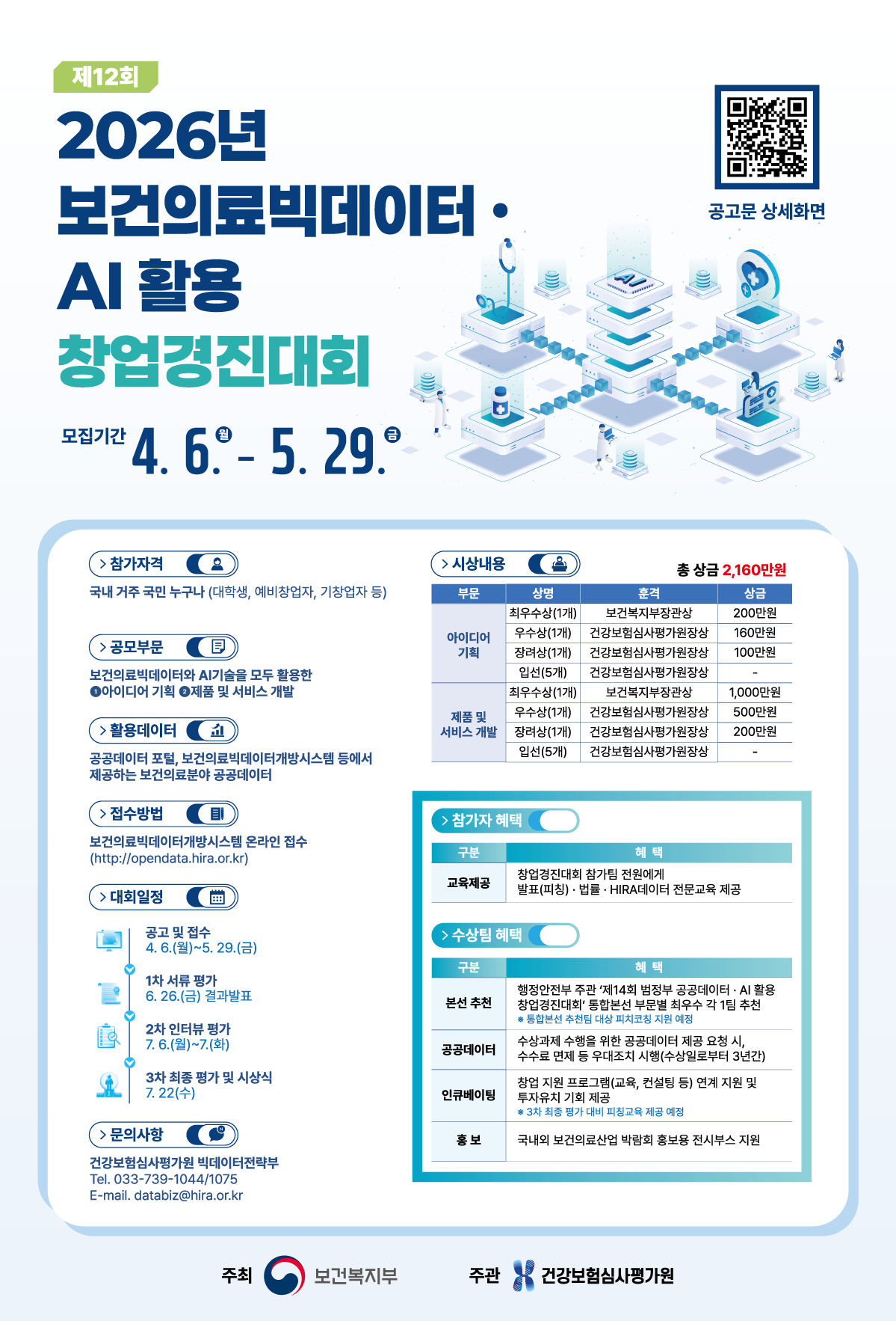 2026년 보건의료빅데이터·AI 활용 창업경진대회